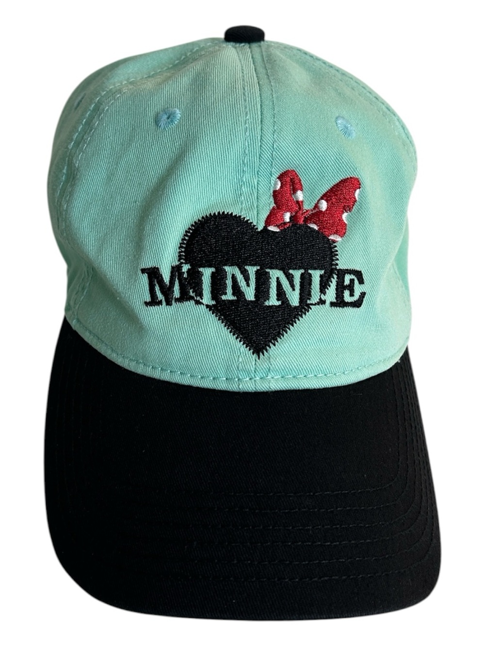 Disney Minnie Mouse Red Embroidered Polka Dot Bow Baseball Cap